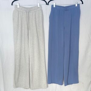 Women's Gray and Blue Pants Set
